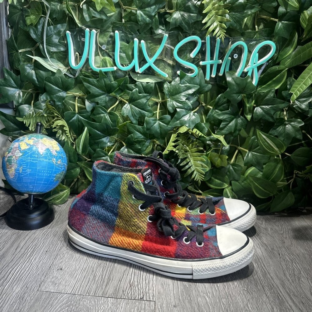 Converse High Top Sneakers in Multicolor Plaid